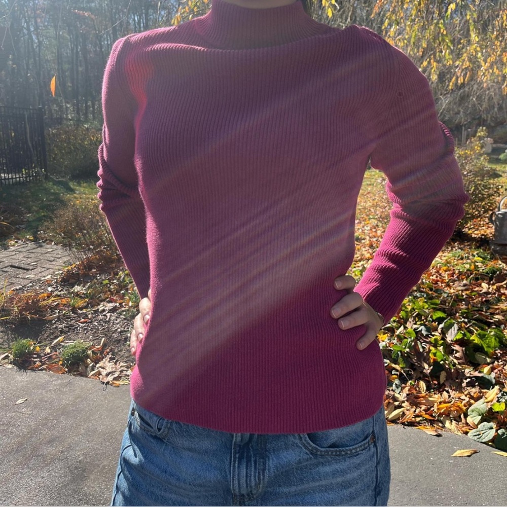 Women's Mock/Turtle Neck Pink Sweater
